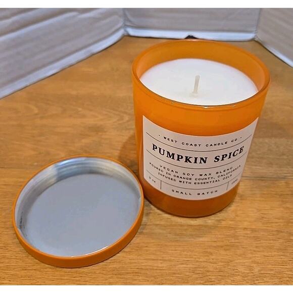 Leoben Co. Pumpkin Spice Scented Candle 9 oz Single Wick Vegan Wax USA Made - Picture 4 of 8